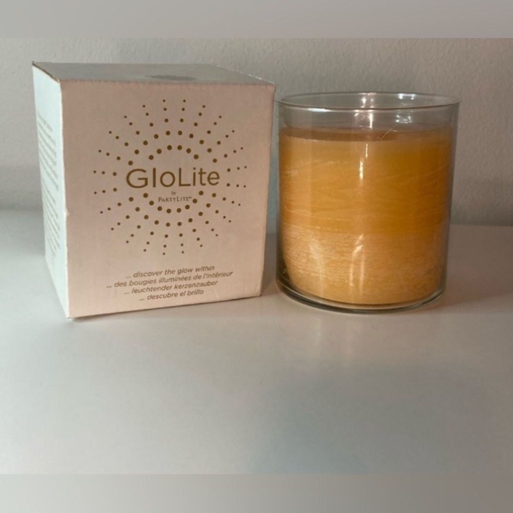 Partylite Glolite Juicy Clementine 2 Wick Candle Jar G26360 New In box